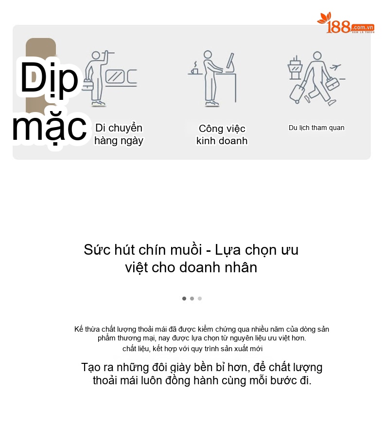Giày Tây Buộc Dây Nam Da Bóng Ba Lỗ Chiều Cao Đế Khoảng 3cm Màu Đen, Nâu chi tiết 2