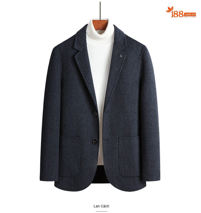 Áo Vest Nam Hai Mặt Thủ Công Họa Tiết Chân Chim Cúc Đơn Phong Cách Doanh Nhân chi tiết 14