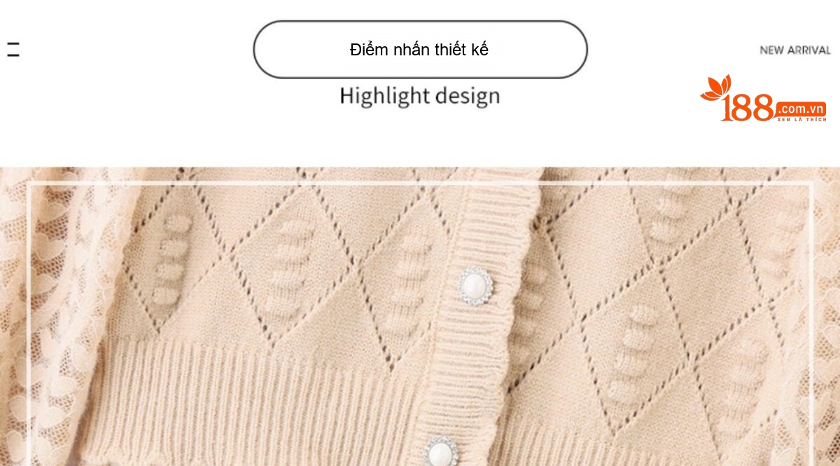Váy Dệt Kim Nữ Tay Dài Dáng Xòe Họa Tiết Lỗ Màu Be, Hồng, Đen chi tiết 5