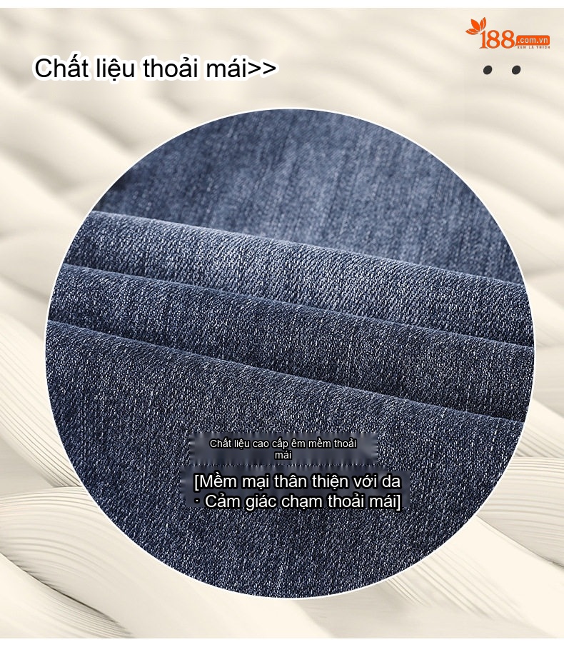 Quần Jean Nam Ống Đứng Dáng Rộng Co Giãn Thoải Mái Phong Cách Thu Đông Màu Xanh Đậm, Xanh Nhạt chi tiết 9