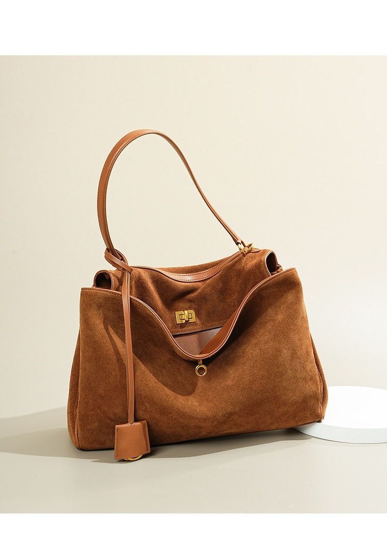 Túi Rodeo Nữ Da Bò Mờ Kelly Tote Bag Dung Tích Lớn Đeo Vai Xách Tay chi tiết 9