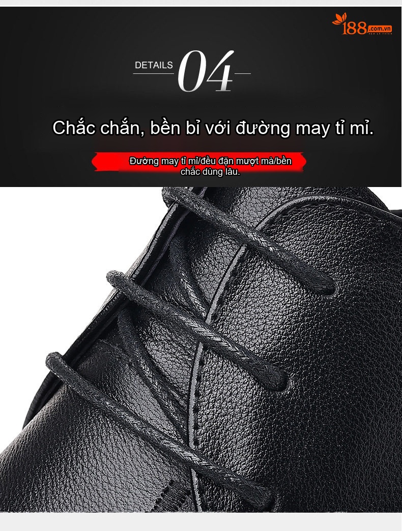 Giày Lười Nam Da Bò Đầu Tròn Chiều Cao Đế Khoảng 3cm Màu Đen chi tiết 12