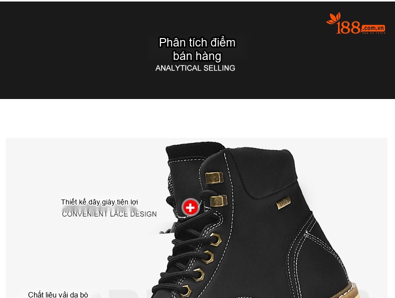Giày Martin Cao Cổ Nam Nữ Phong Cách Anh Quốc Da Mờ Chiều Cao Đế Khoảng 3cm Màu Đen, Nâu chi tiết 12