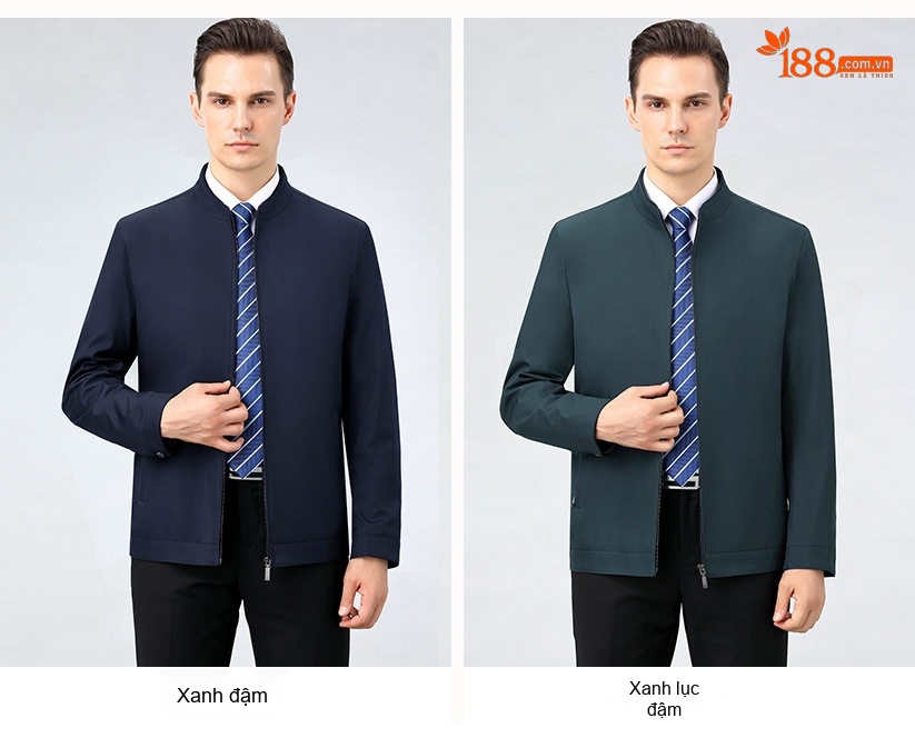 Áo Khoác Bomber Nam Lụa Tằm Tơ Dáng Ôm Chống Nhăn Màu Đen, Xám, Xanh Navy, Đỏ... chi tiết 8