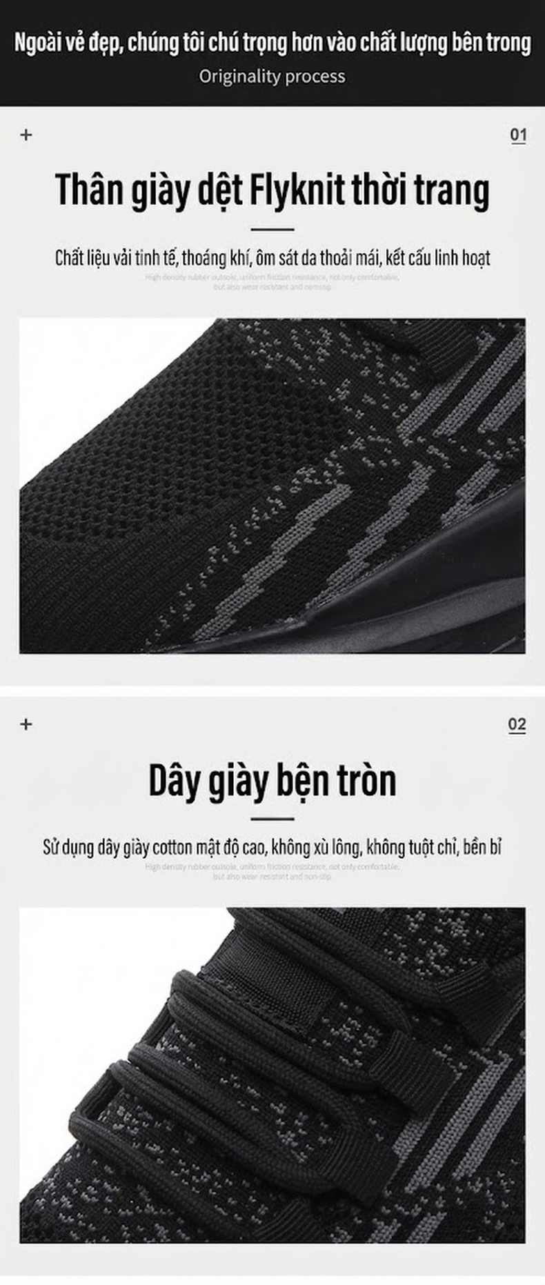 Giày Thể Thao Nam Vải Lưới Thoáng Khí Chiều Cao Đế Khoảng 3cm Màu Đen chi tiết 7