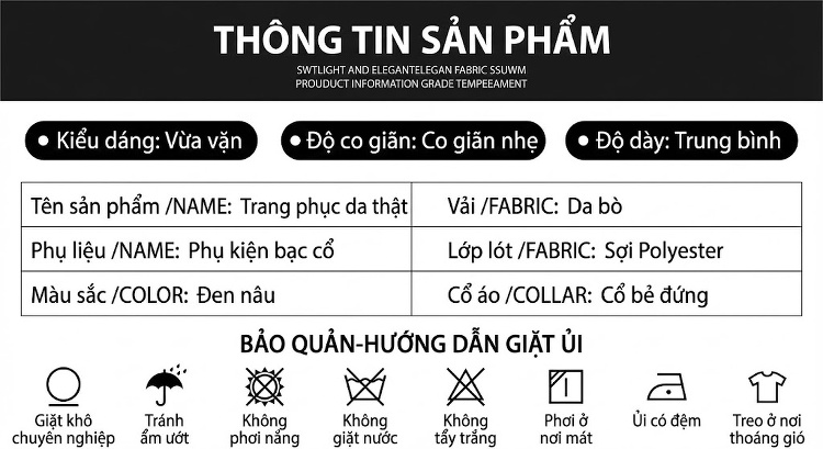 Áo Khoác Da Thật Nam Dáng Ôm Ngắn Kiểu Motor Da Bò Màu Đen chi tiết 5