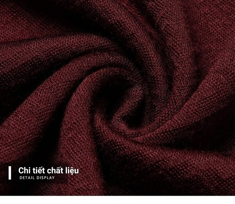 Áo Polo Nam Tay Dài Dệt Kim Cashmere Chống Nhăn Màu Đen, Đỏ Rượu Vang, Xám chi tiết 24