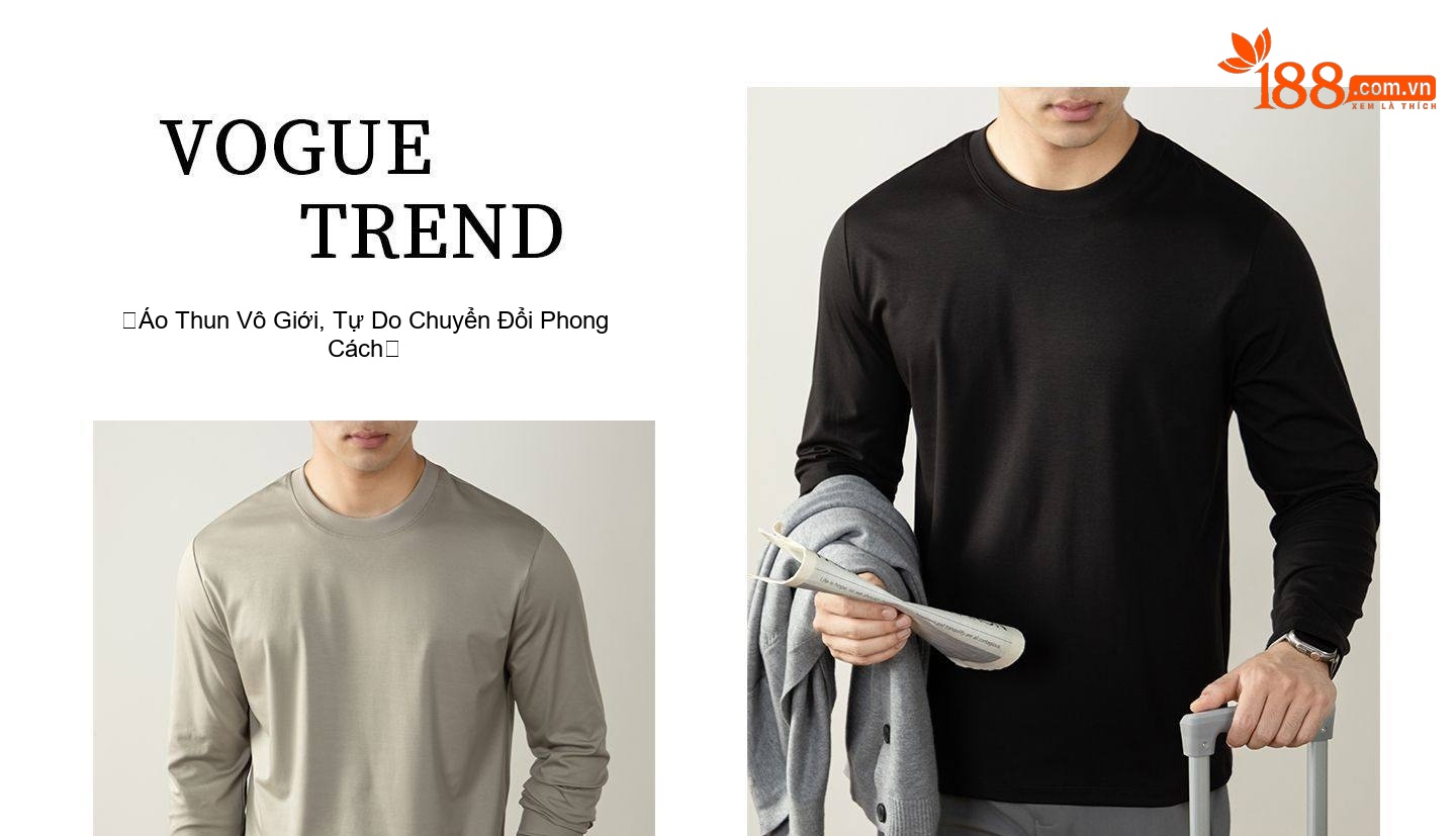 Áo Thun Dài Tay Nam Cotton Lụa Mềm Mịn Cao Cấp Màu Trắng, Đen, Xám
