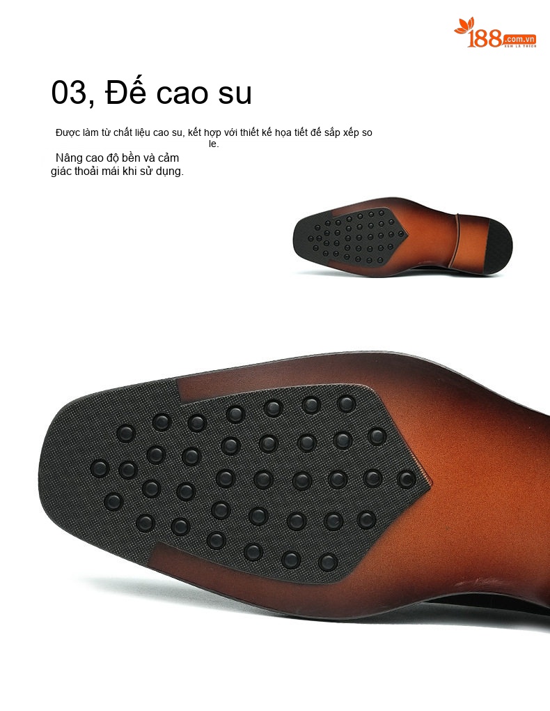 Giày Lười Nam Da Bò Brogue Có Tua Rua Chiều Cao Đế Khoảng 3cm Màu Đen, Nâu chi tiết 8