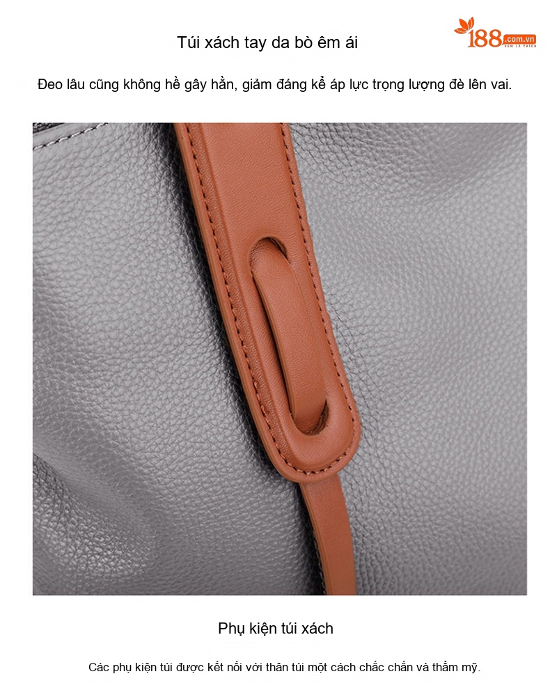 Túi Tote Nữ Da Thật Đựng Đồ Dung Lượng Lớn Phong Cách Cao Cấp Màu Đen chi tiết 26