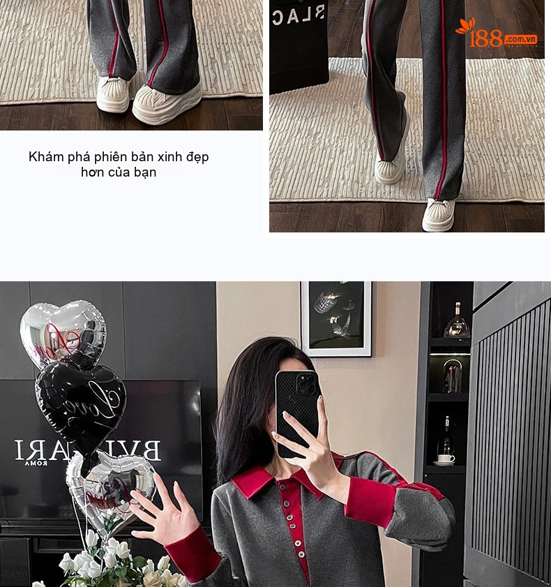 Bộ đồ thể thao nữ dáng rộng phong cách Hàn Quốc chi tiết 10