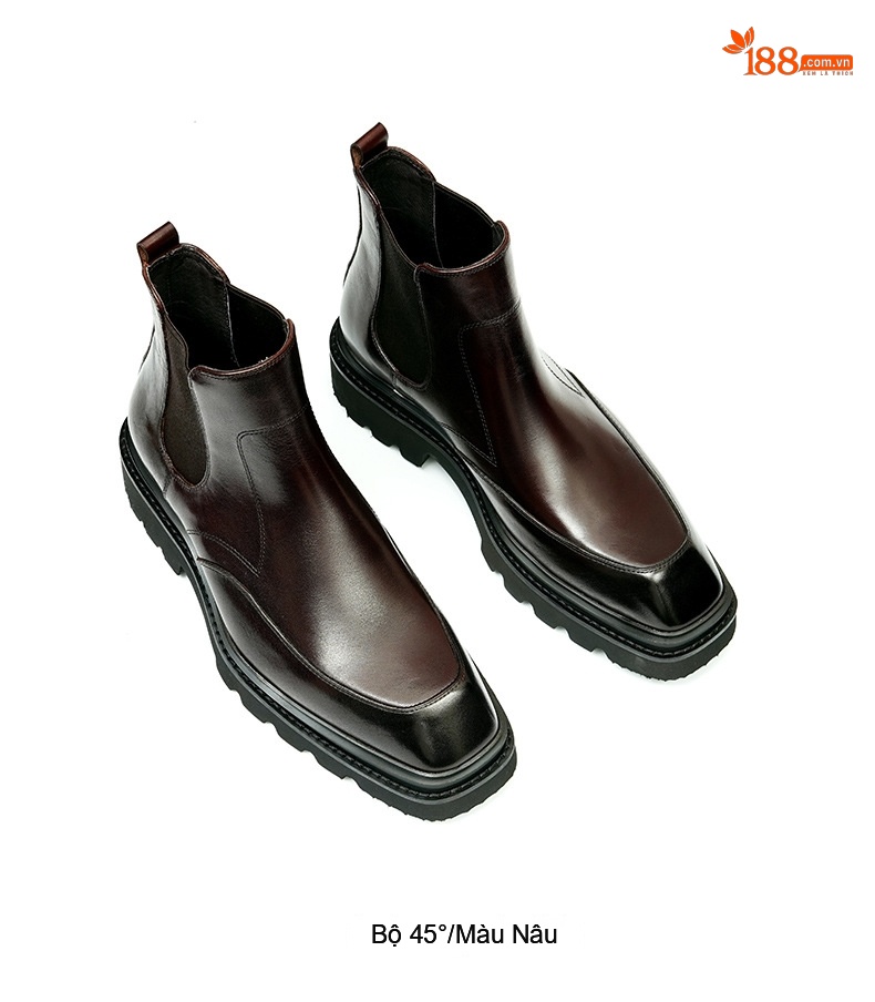 Giày Chelsea Nam Da Bò Cổ Lửng Đế Dày Chiều Cao Đế Khoảng 4cm Màu Đen, Nâu chi tiết 15