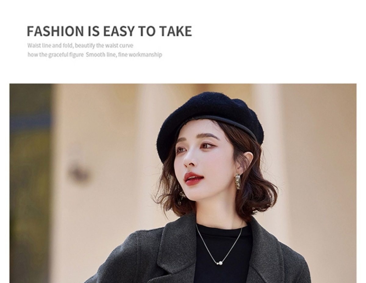 Áo Khoác Dạ Nữ Dáng Vest Hai Mặt Lông Cừu Cashmere Phong Cách Tiểu Thư Màu Đỏ, Xám, Nâu, Kem chi tiết 55