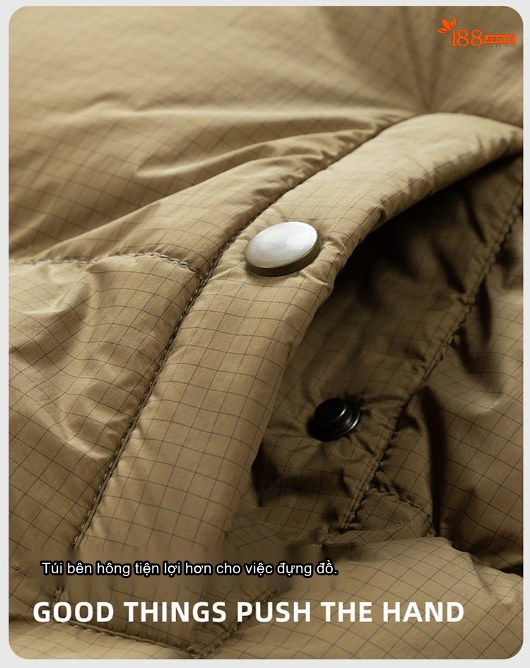 Áo Khoác Cotton Nam Nữ Có Mũ Trùm Đầu Tháo Rời Được Dáng Rộng Lót Dày Màu Vàng, Đen chi tiết 16
