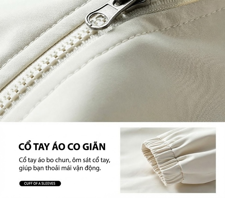 Áo Khoác Nam Chống Nước Khóa Kéo Họa Tiết Caro Phong Cách Casual Màu Đen, Xám, Xanh Lá chi tiết 7