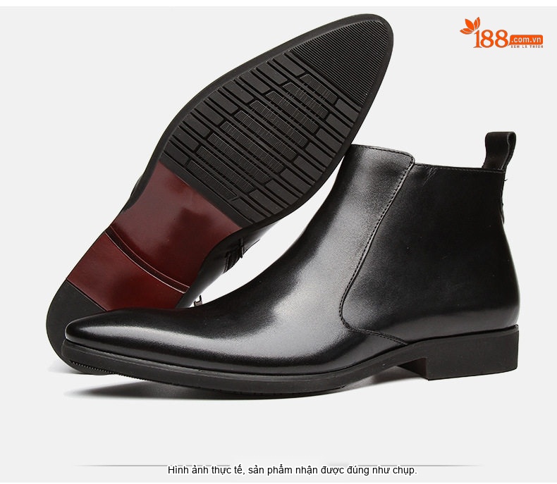 Boot Da Nam Cổ Cao Phong Cách Anh Quốc Chiều Cao Đế Khoảng 3cm Màu Đen, Nâu chi tiết 9