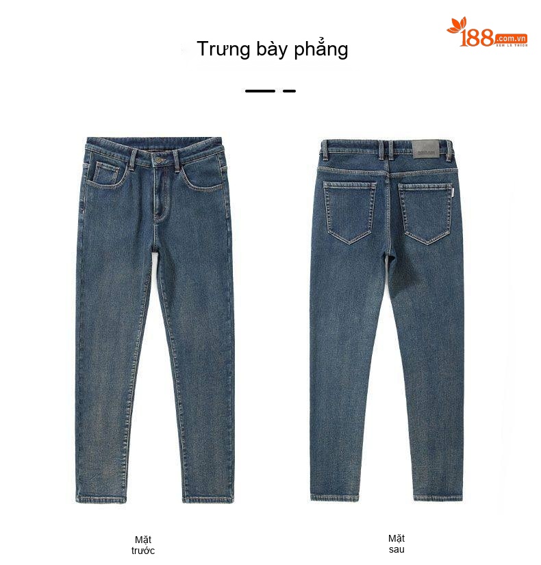 Quần Jean Nam Ống Đứng Lót Lông Dày Dặn Co Giãn Màu Xám Đậm, Đen chi tiết 30