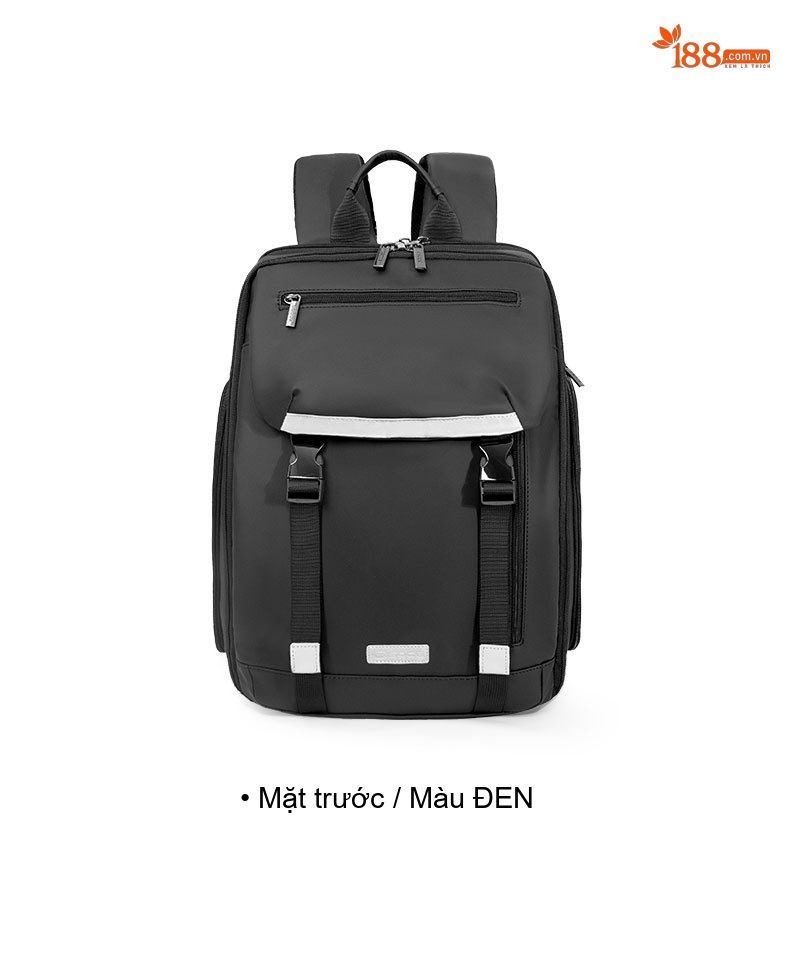 Balo Nam OSOCE Đựng Laptop 14 Inch Chống Nước Phong Cách Công Sở Màu Đen chi tiết 11