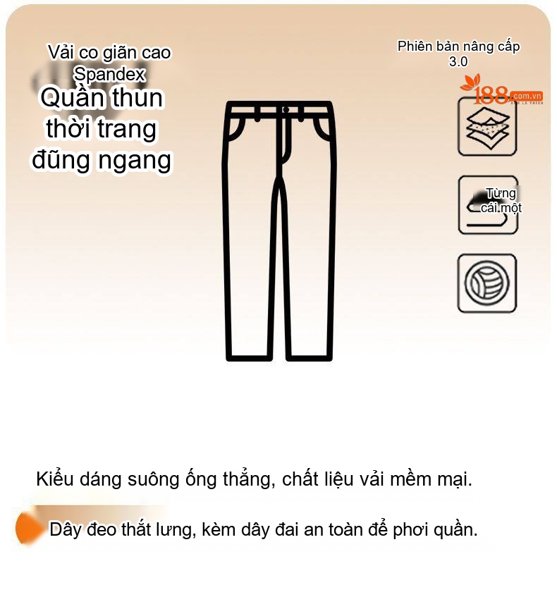 Quần Tây Nam Ống Đứng Dáng Ôm Vừa Vặn Lưng Cao Màu Đen chi tiết 1