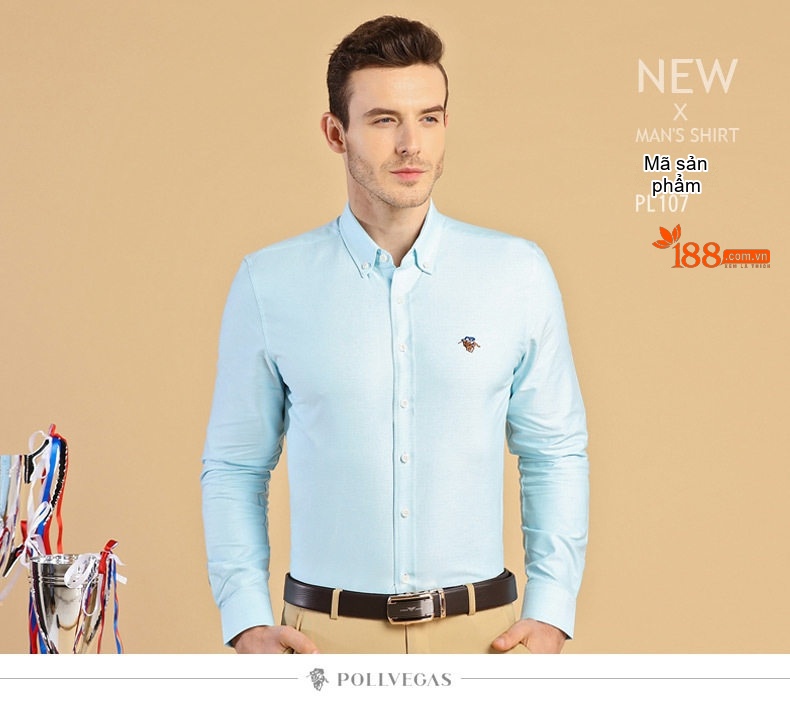 Áo Sơ Mi Tay Dài Nam Cotton Dáng Ôm Thời Trang Công Sở Màu Trắng, Xanh Dương, Hồng, Tím... chi tiết 23