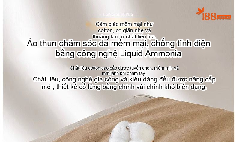 Áo Thun Dài Tay Nam Cổ Lọ Vải Cotton Thoáng Khí Giữ Ấm Mùa Thu Đông Màu Đen, Trắng, Nâu, Xám... chi tiết 2