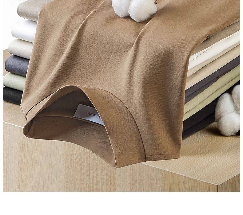 Áo Thun Dài Tay Nam Cổ Lọ Vải Cotton Thoáng Khí Giữ Ấm Mùa Thu Đông Màu Đen, Trắng, Nâu, Xám... chi tiết 3