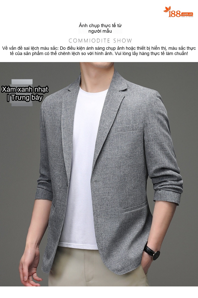 Áo Vest Nam Cotton Linen Mỏng Dáng Ôm Màu Xám chi tiết 12