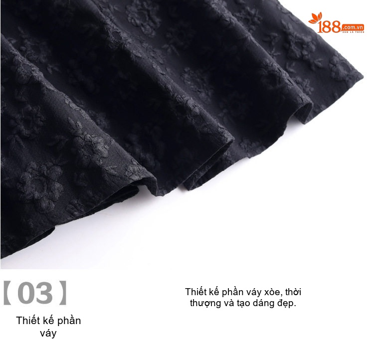 Chân Váy Chữ A Nữ Dáng Dài Họa Tiết Jacquard Che Hông Phong Cách Hàn Quốc Màu Đen chi tiết 8