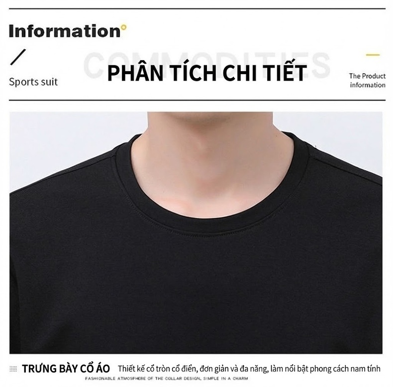 Áo Thun Tay Dài Nam Cổ Tròn Phong Cách Thể Thao Màu Xanh Navy, Xám chi tiết 13