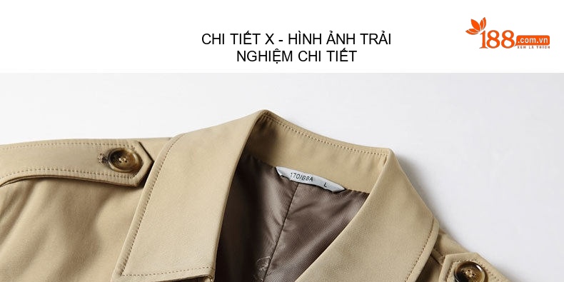 Áo Khoác Gió Nam Trung Niên Dáng Dài Cổ Bẻ Một Hàng Khuy Phong Cách Doanh Nhân Màu Be, Nâu, Xanh Navy, Đen... chi tiết 13
