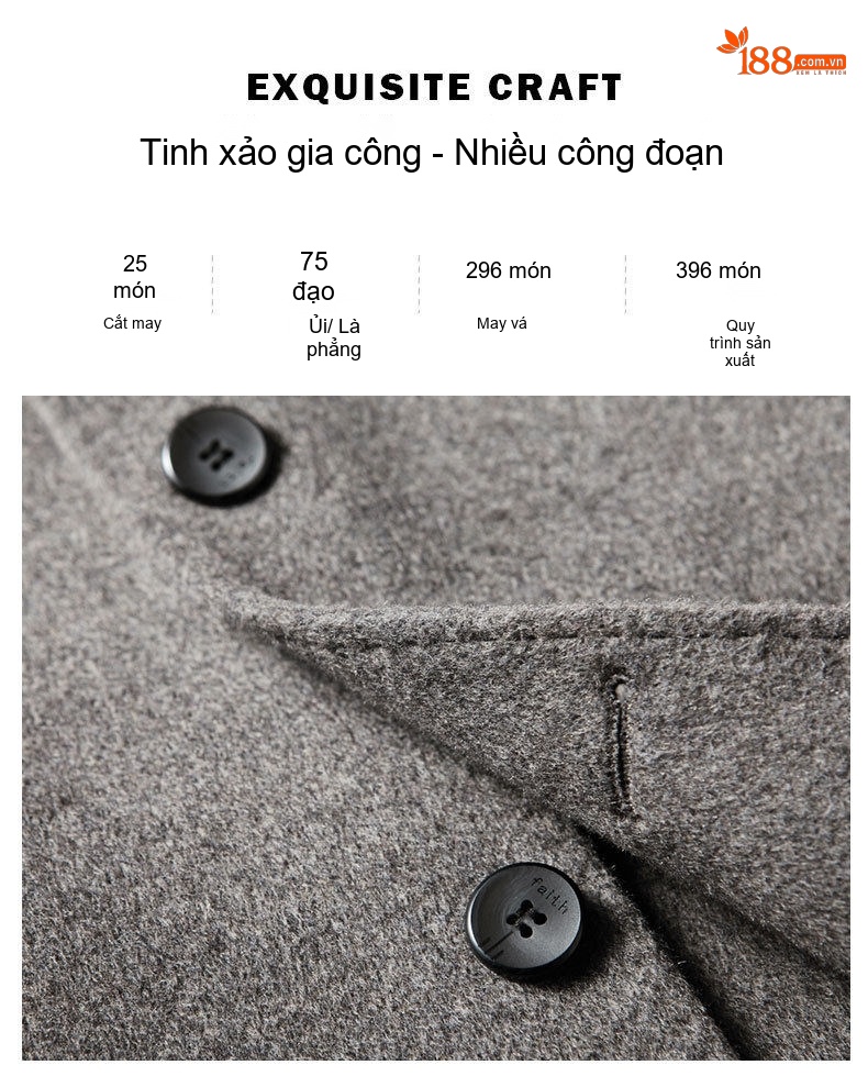 Áo Khoác Nam Cổ Bẻ Vải Nỉ Dáng Vest Thu Đông Dày Dặn Giữ Ấm Màu Xám chi tiết 4