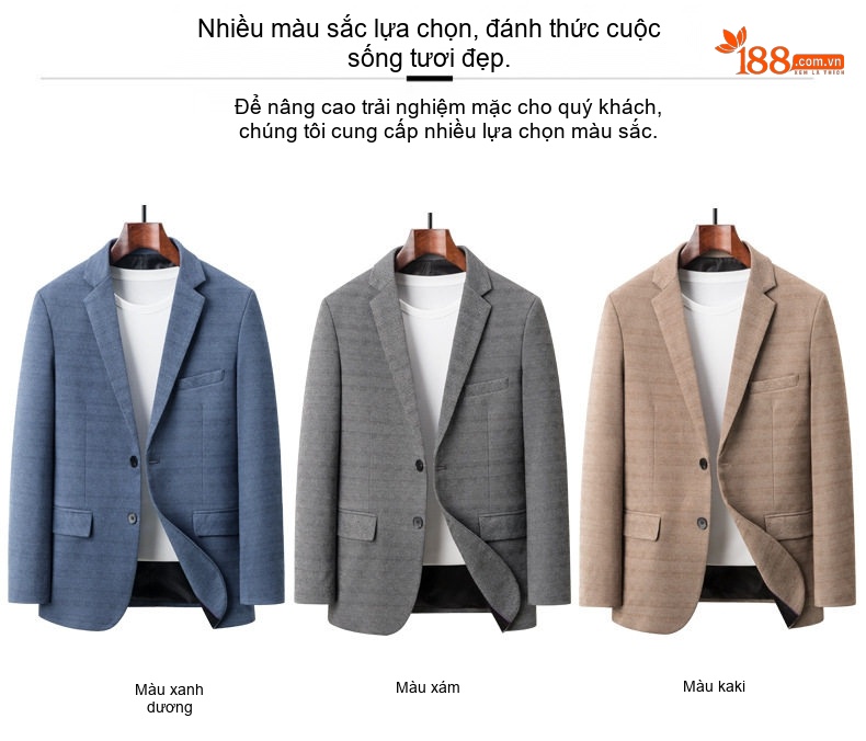 Áo Vest Nam Mùa Thu Đông Vải Nỉ Kiểu Hàn Quốc Dáng Ôm Màu Xanh, Xám, Nâu chi tiết 5