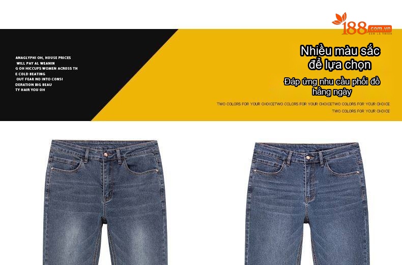 Quần Jean Nam Ống Đứng Cotton Dáng Rộng Co Giãn Thoải Mái Màu Xanh, Đen chi tiết 33