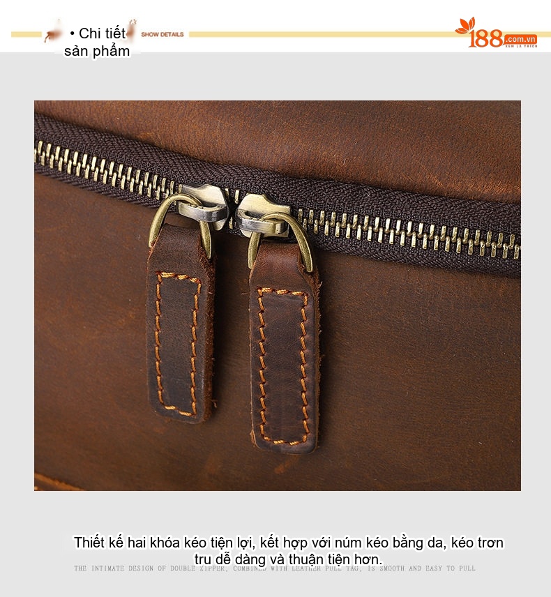 Balo Da Thật Du Lịch Đa Năng Phong Cách Outdoor Sức Chứa Lớn chi tiết 13