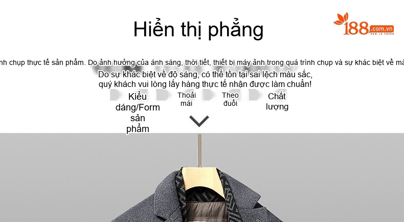 Áo Khoác Dạ Nam Lót Lông Vũ Cổ Khăn Choàng Tháo Rời Màu Đen, Nâu, Xám chi tiết 11