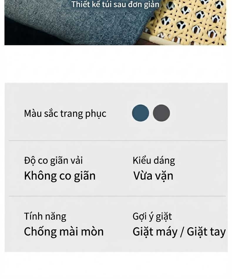 Quần Jean Nam Dáng Rộng Vừa Phải Phong Cách Retro Đường Phố Chất Vải Denim Xanh Dương chi tiết 10