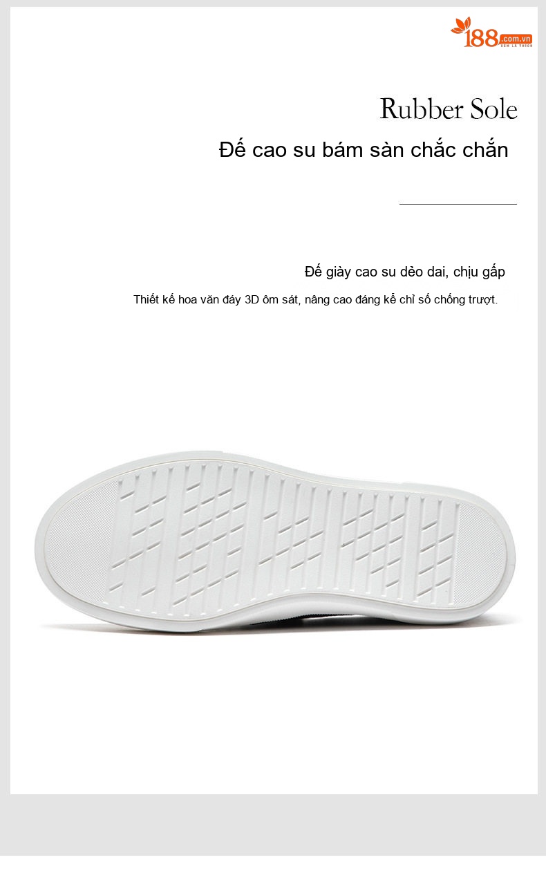 Giày Lười Nam Da Bóng Dệt Chiều Cao Đế Khoảng 3cm Màu Đen, Trắng chi tiết 14