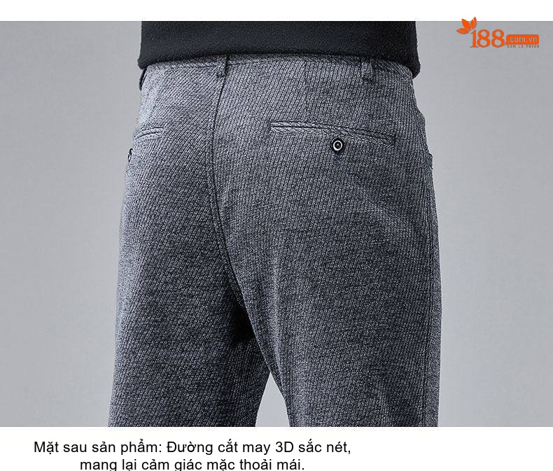 Quần Dài Nam Cotton Lông Cừu Co Giãn Dáng Ôm Vừa Màu Xám, Nâu, Đen chi tiết 23