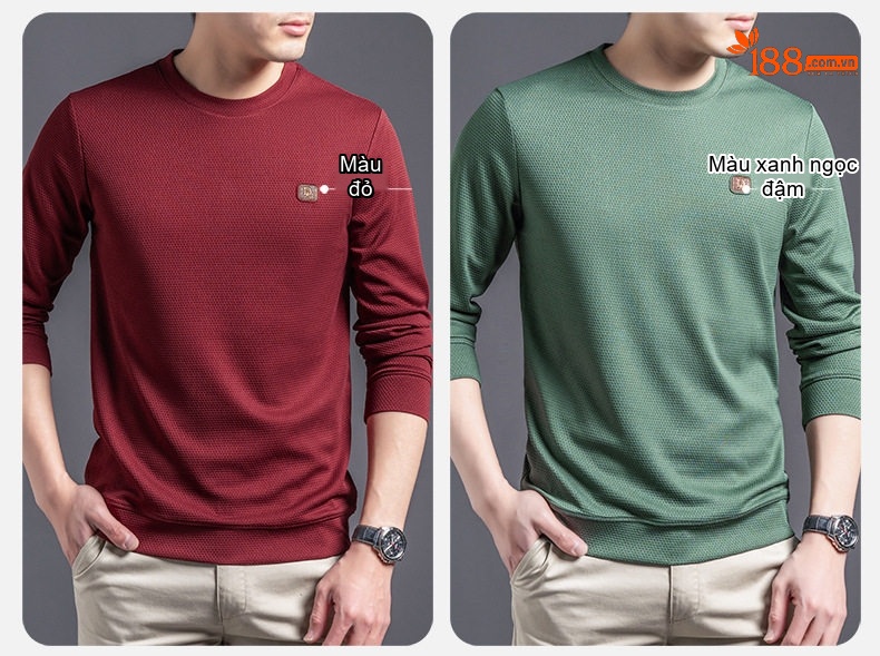 Áo Thun Tay Dài Nam Cổ Tròn Phong Cách Doanh Nhân chi tiết 4