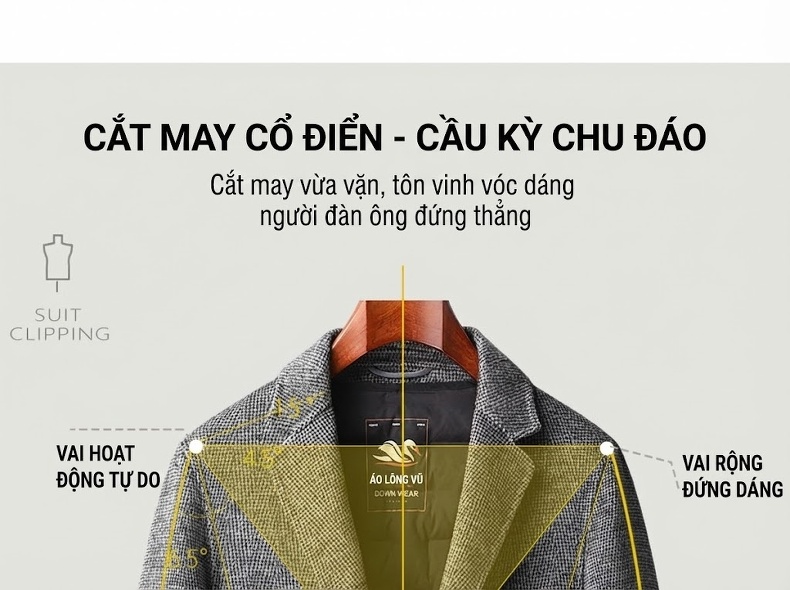 Áo Vest Nam Hai Mặt Lông Cừu Tây Trang Lót Lông Vũ Tháo Rời Phong Cách Thanh Niên Màu Xám, Đen chi tiết 6