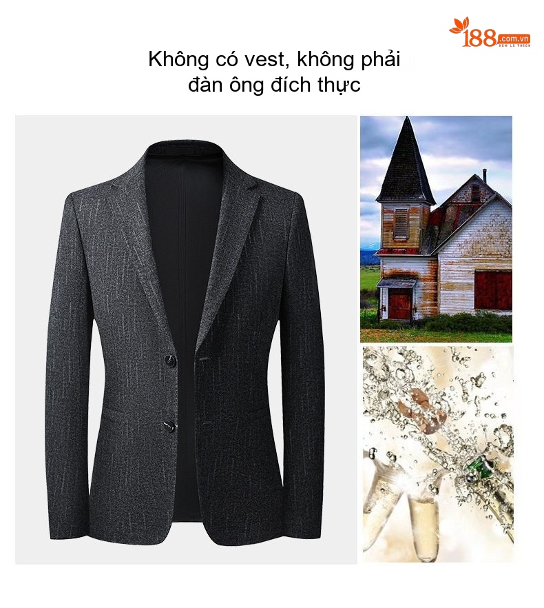 Áo Vest Dệt Kim Co Giãn Thu Đông Trung Niên Nam Kiểu Ôm Dáng Màu Xám Đen chi tiết 10