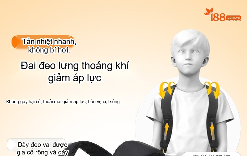 Balo Nam Cá Tính Chống Nước Cho Học Sinh Cấp 2 3, Thanh Niên, Túi Đựng Laptop Phong Cách Âu Mỹ Màu Đen chi tiết 6