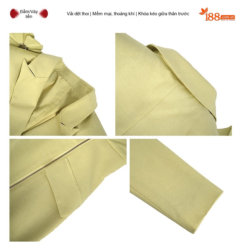 Váy Dạ Hội Nữ Thiết Kế Hoa 3D Dáng Ôm Xẻ Tà Màu Xanh Bơ chi tiết 4