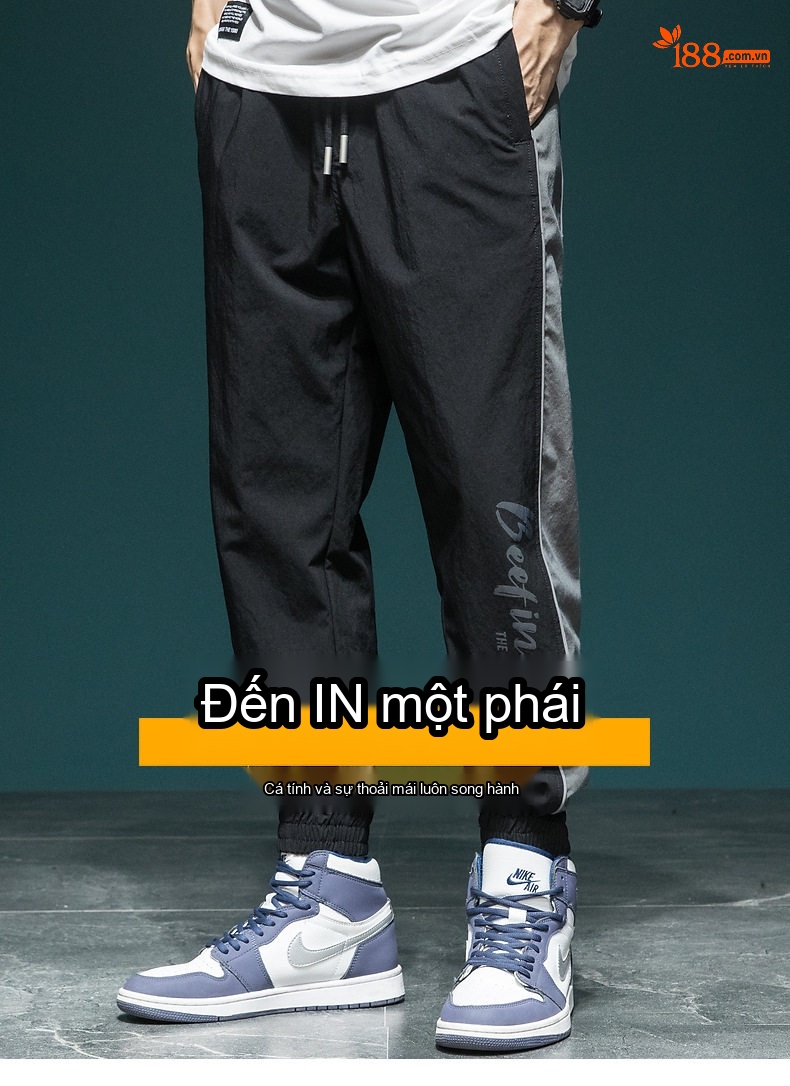 Quần jogger nam bo gấu mùa hè chất liệu mỏng nhẹ thoáng khí, form rộng thể thao chi tiết 1