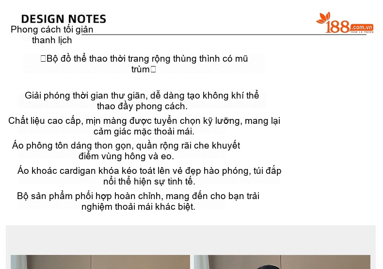 Bộ Đồ Thu Đông Nữ Áo Khoác Có Mũ Quần Ống Rộng Phong Cách Thể Thao Màu Xám chi tiết 2