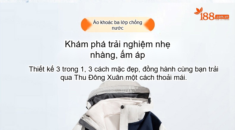 Áo Khoác Gió Nam Nữ Mùa Đông Áo Khoác Cặp Đôi Chống Gió Chống Thấm Nước 3 Trong 1 Có Thể Tháo Rời Lót Lông Cừu Đi Phượt Màu Trắng, Tím, Đen, Đỏ... chi tiết 3