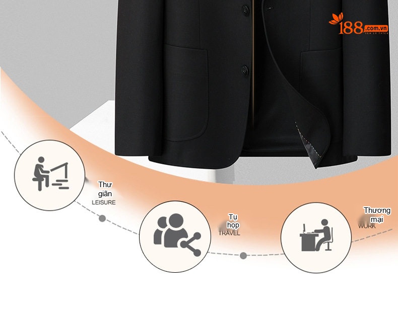 Áo Vest Nam Dáng Ôm Dệt Kim Màu Đen chi tiết 2