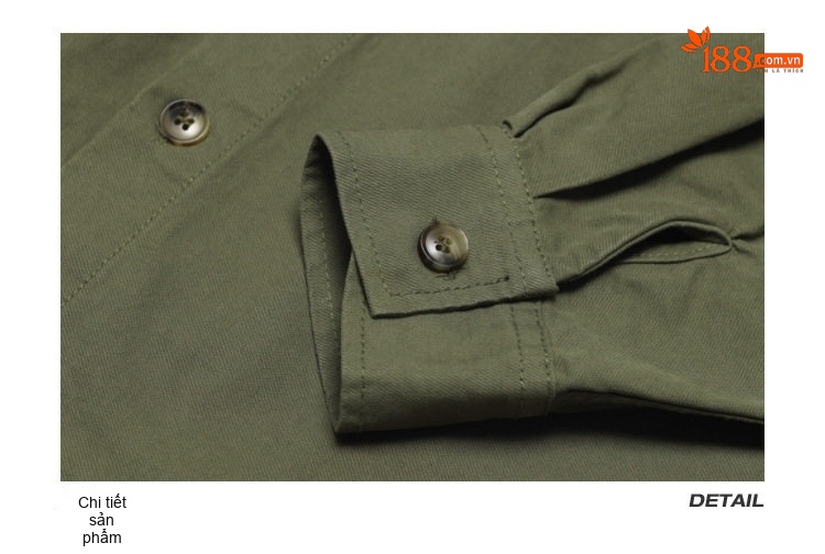 Áo Sơ Mi Nam Cotton Dáng Rộng Phong Cách Retro Màu Xanh Rêu, Nâu, Đen chi tiết 23