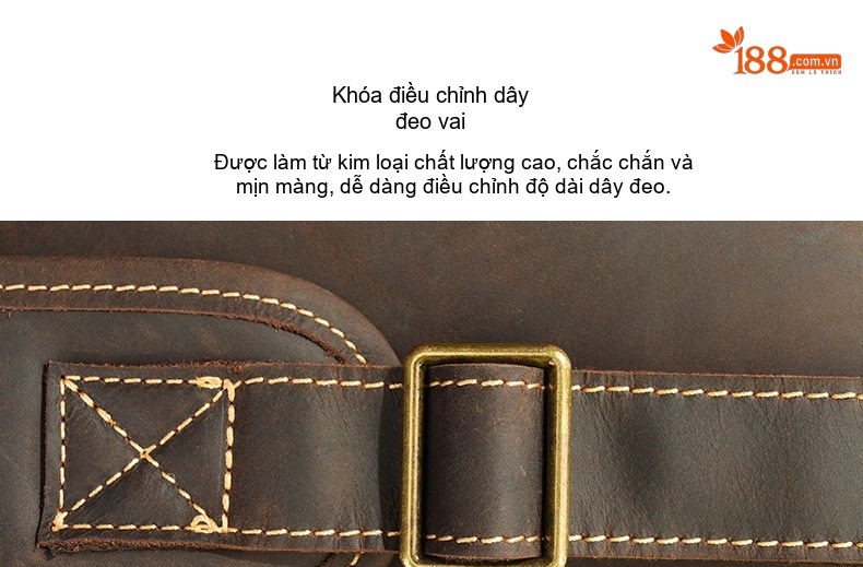 Túi Đeo Chéo Ngực Nam Da Thật Kiểu Nhật Bản Đa Năng Tiện Lợi Màu Nâu chi tiết 21