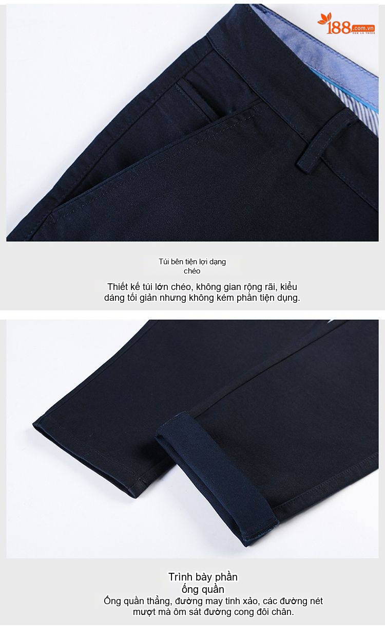 Quần Dài Nam Ống Đứng Dáng Rộng Phong Cách Hàn Quốc Công Sở Màu Be, Xanh Navy, Nâu, Đen chi tiết 16